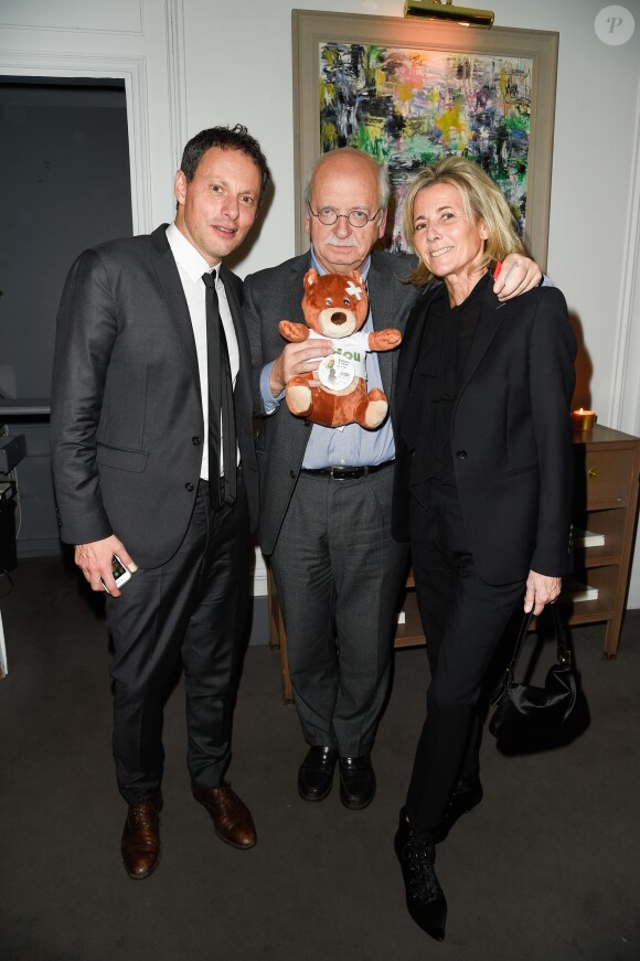 Exclusif - Marc-Olivier Fogiel, Erik Orsenna et Claire Chazal - Dîner pour le lancement du fond "Enfants à Coeur - Mireille Darc" au profit de La Chaîne de l'Espoir au Pavillon Ledoyen à Paris. Le 29 novembre 2017. Chaque table portait le nom d'un film de Mireille Darc. © Olivier Borde-Coadic Guirec / Bestimage