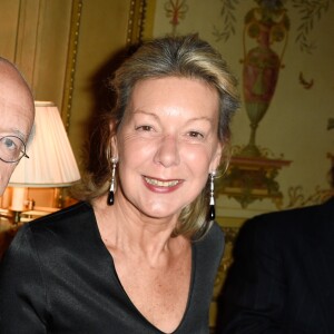 Exclusif - Erik Orsenna, Christine Borgoltz - Dîner pour le lancement du fond "Enfants à Coeur - Mireille Darc" au profit de La Chaîne de l'Espoir au Pavillon Ledoyen à Paris. Le 29 novembre 2017. Chaque table portait le nom d'un film de Mireille Darc. © Olivier Borde-Coadic Guirec / Bestimage