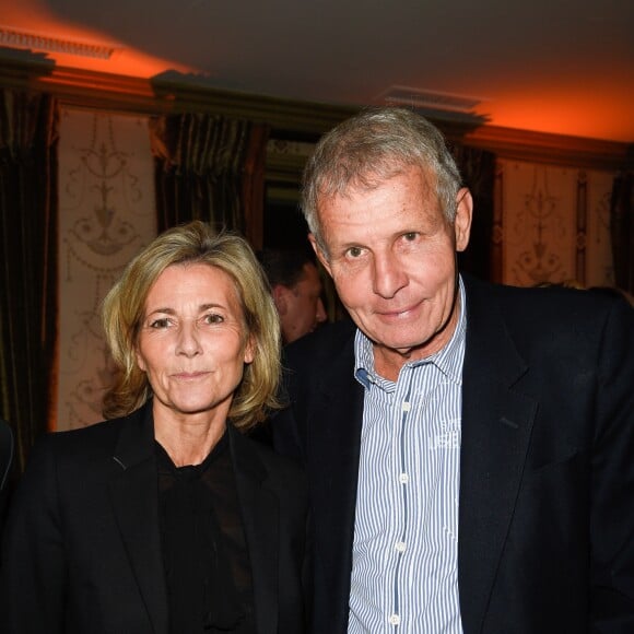 Exclusif - Claire Chazal et Patrick Poivre d'Arvor (PPDA) - Dîner pour le lancement du fond "Enfants à Coeur - Mireille Darc" au profit de La Chaîne de l'Espoir au Pavillon Ledoyen à Paris. Le 29 novembre 2017. Chaque table portait le nom d'un film de Mireille Darc. © Olivier Borde-Coadic Guirec / Bestimage