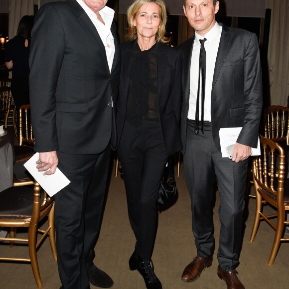 Exclusif - Pascal Desprez, Claire Chazal et Marc-Olivier Fogiel - Dîner pour le lancement du fond "Enfants à Coeur - Mireille Darc" au profit de La Chaîne de l'Espoir au Pavillon Ledoyen à Paris. Le 29 novembre 2017. Chaque table portait le nom d'un film de Mireille Darc. © Olivier Borde-Coadic Guirec / Bestimage