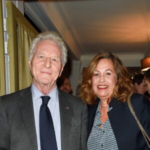 Exclusif - Robert Namias et sa femme Anne Barrère - Dîner pour le lancement du fond "Enfants à Coeur - Mireille Darc" au profit de La Chaîne de l'Espoir au Pavillon Ledoyen à Paris. Le 29 novembre 2017. Chaque table portait le nom d'un film de Mireille Darc. © Olivier Borde-Coadic Guirec / Bestimage