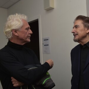 Exclusif - Serge Lama et Gérard Lenorman - Backstage du concert de Serge Lama à la salle Pleyel à Paris - Jour 2. Le 24 novembre 2017 © Giancarlo Gorassini / Bestimage