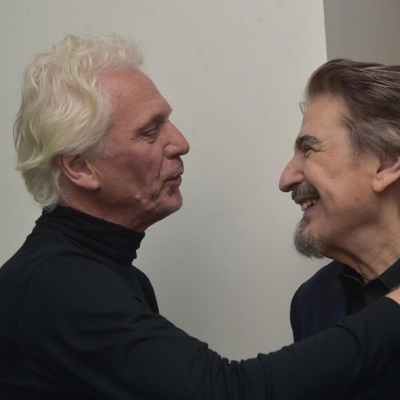 Exclusif - Serge Lama et Gérard Lenorman - Backstage du concert de Serge Lama à la salle Pleyel à Paris - Jour 2. Le 24 novembre 2017 © Giancarlo Gorassini / Bestimage