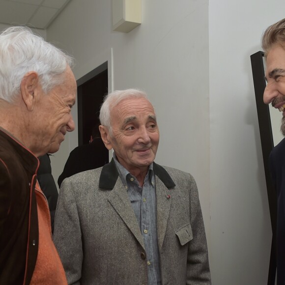 Exclusif - Charles Aznavour et Serge Lama - Concert de Serge Lama à la salle Pleyel à Paris - Jour 4. Le 26 novembre 2017 © Giancarlo Gorassini / Bestimage