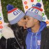 Chanel Iman et son fiancé Sterling Shepard assistent au lancement de la nouvelle collection 'New Era' au magasin Macy's Herald Square à New York, le 12 décembre 2017.