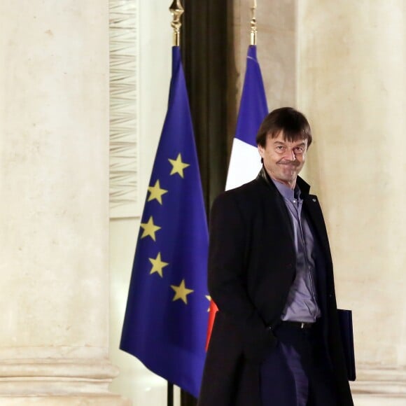 Nicolas Hulot, ministre de la Transition écologique et solidaire - Conseil des ministres au Palais de l'Elysée, à Paris, France, le 8 décembre 2017. © Stéphane Lemouton/BestImage