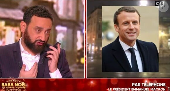 Cyril Hanouna appelle Emmanuel Macron en direct de "Baba Noël", C8, 20 décembre 2017