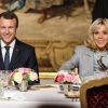 Le président de la République Emmanuel Macron et sa femme Brigitte Macron reçoivent 180 chefs étoilés à déjeuner au palais de l'Elysée à Paris, le 27 septembre 2017, pour promouvoir la cuisine française. © Hamilton/Pool/Bestimage