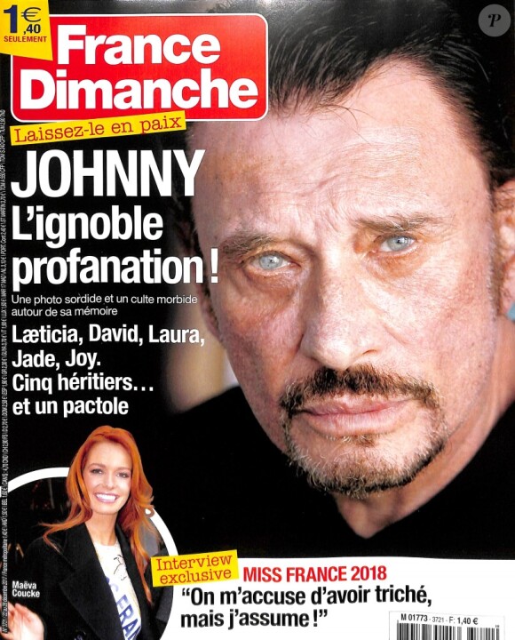 Magazine France Dimanche en kiosques le 22 décembre 2017.
