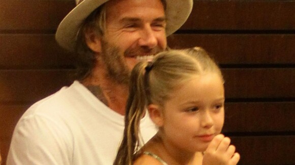 David Beckham : Tendre photo avec sa fille Harper... Et un spaghetti !