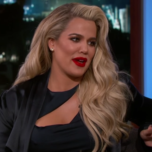 Khloé Kardashian sur le plateau de l'émission "Jimmy Kimmel Live !" le 4 janvier 2018