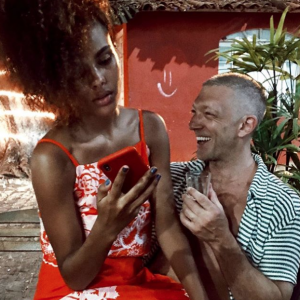 Vincent Cassel et Tina Kunakey toujours amoureux. Janvier 2018.