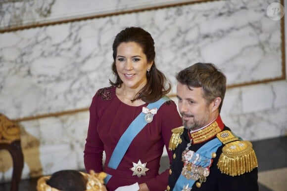 Le prince Frederik et la princesse Mary de Danemark le 3 janvier 2018 au palais de Christiansborg.