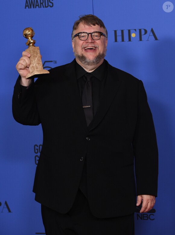 Guillermo Del Toro (Golden Globe du meilleur réalisateur pour "La Forme de l'eau") - Pressroom - 75ème cérémonie annuelle des Golden Globe Awards au Beverly Hilton Hotel à Los Angeles, le 7 janvier 2018. © Chris Delmas/Bestimage
