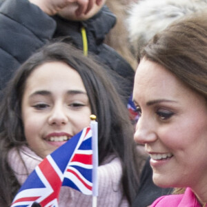 Le prince William, duc de Cambridge, et sa femme Kate Middleton (enceinte) lors d'une visite de la ville de Coventry le 16 janvier 2018, dans le cadre de l'opération "city's 2021 Culture Honour".