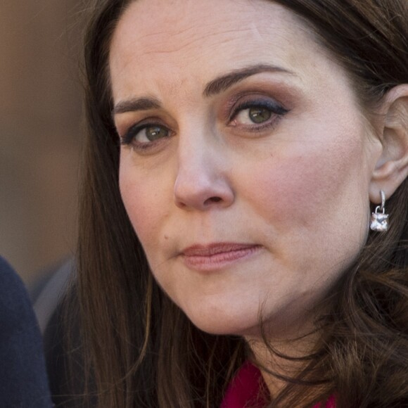 Le prince William, duc de Cambridge, et sa femme Kate Middleton (enceinte) lors d'une visite de la ville de Coventry le 16 janvier 2018, dans le cadre de l'opération "city's 2021 Culture Honour".