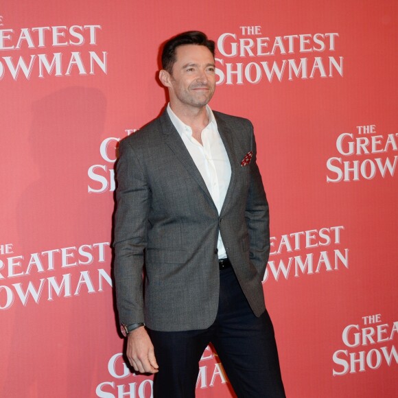 Hugh Jackman à la première de "The Greatest Showman" au cinéma Gaumont-Opéra à Paris, le 17 janvier 2018. © Guirec Coadic/Bestimage