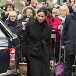 Le prince Harry et Meghan Markle visitent le château de Cardiff le 18 janvier 2018.