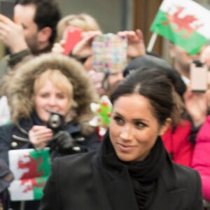 Le prince Harry et Meghan Markle visitent le château de Cardiff le 18 janvier 2018.