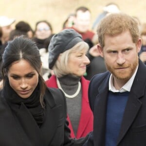 Le prince Harry et Meghan Markle visitent le château de Cardiff le 18 janvier 2018.