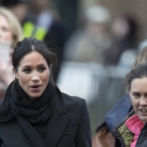 Le prince Harry et Meghan Markle visitent le château de Cardiff le 18 janvier 2018.