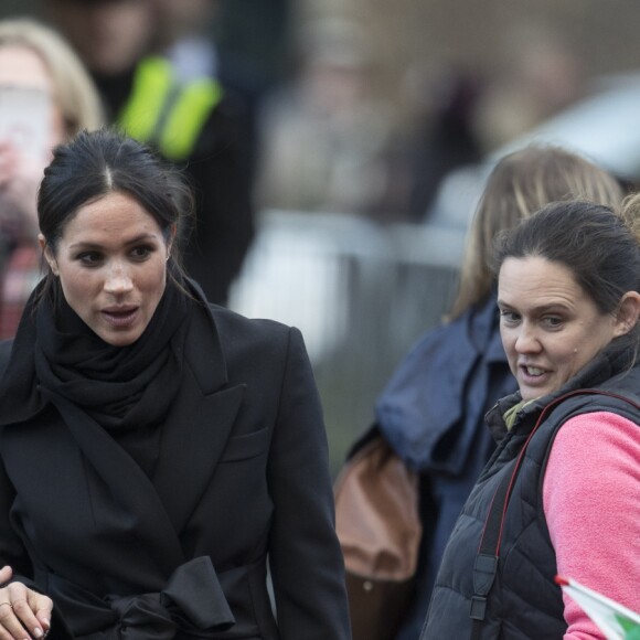 Le prince Harry et Meghan Markle visitent le château de Cardiff le 18 janvier 2018.