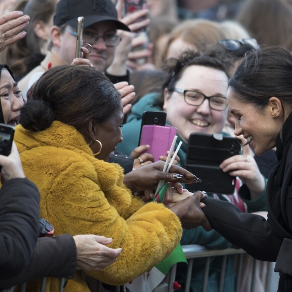 Le prince Harry et Meghan Markle visitent le château de Cardiff le 18 janvier 2018.