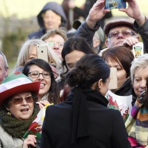 Le prince Harry et Meghan Markle visitent le château de Cardiff le 18 janvier 2018.