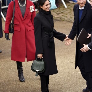 Le prince Harry et Meghan Markle visitent le château de Cardiff le 18 janvier 2018.