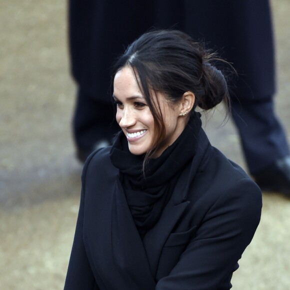 Le prince Harry et Meghan Markle visitent le château de Cardiff le 18 janvier 2018.