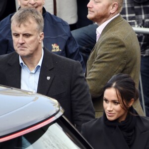 Le prince Harry et Meghan Markle visitent le château de Cardiff le 18 janvier 2018.