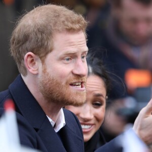 Le prince Harry et Meghan Markle visitent le château de Cardiff le 18 janvier 2018.