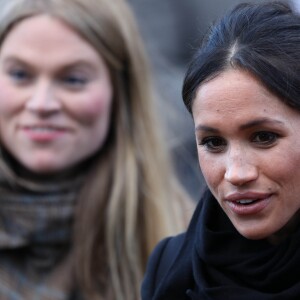 Le prince Harry et Meghan Markle visitent le château de Cardiff le 18 janvier 2018.