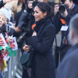 Le prince Harry et Meghan Markle visitent le château de Cardiff le 18 janvier 2018.