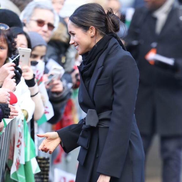 Le prince Harry et Meghan Markle visitent le château de Cardiff le 18 janvier 2018.