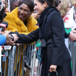 Le prince Harry et Meghan Markle visitent le château de Cardiff le 18 janvier 2018.