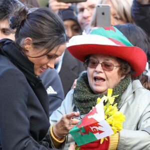 Le prince Harry et Meghan Markle visitent le château de Cardiff le 18 janvier 2018.