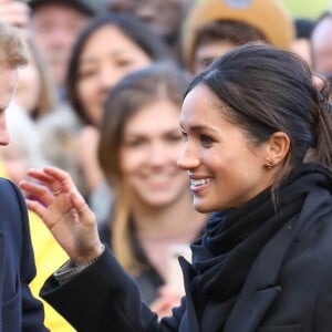 Le prince Harry et Meghan Markle visitent le château de Cardiff le 18 janvier 2018.