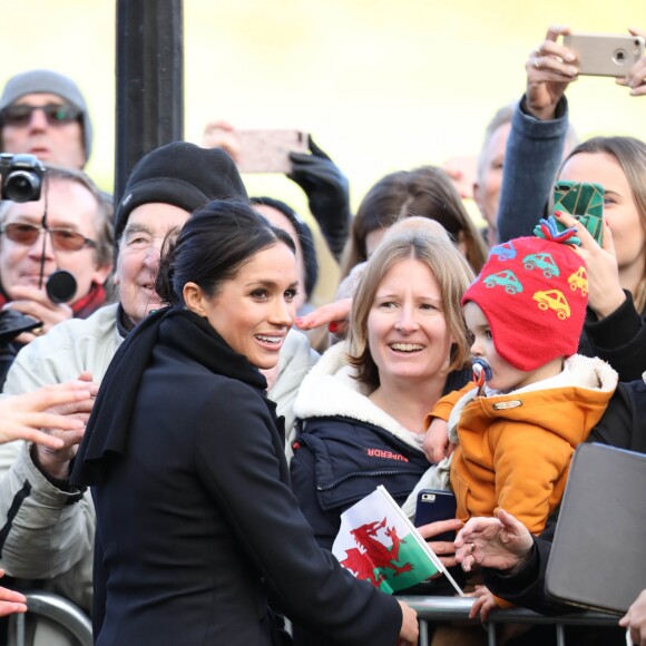 Le prince Harry et Meghan Markle visitent le château de Cardiff le 18 janvier 2018.