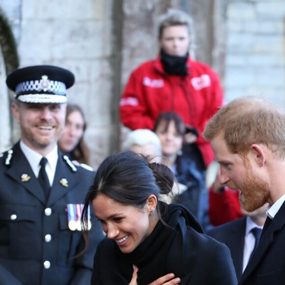 Le prince Harry et Meghan Markle en visite au château de Cardiff le 18 janvier 2018.f