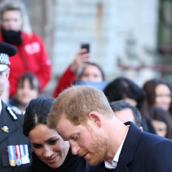 Le prince Harry et Meghan Markle en visite au château de Cardiff le 18 janvier 2018.