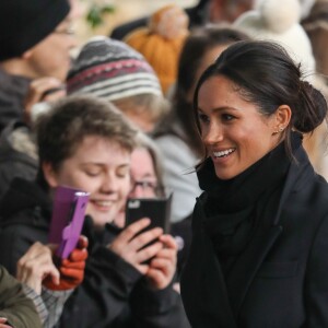 Le prince Harry et Meghan Markle en visite au château de Cardiff le 18 janvier 2018.