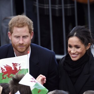 Le prince Harry et Meghan Markle en visite au château de Cardiff le 18 janvier 2018.