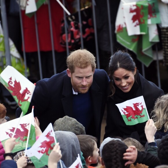 Le prince Harry et Meghan Markle en visite au château de Cardiff le 18 janvier 2018.