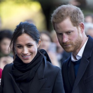 Le prince Harry et Meghan Markle en visite au château de Cardiff le 18 janvier 2018.