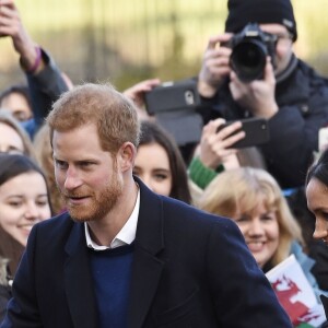 Le prince Harry et Meghan Markle en visite au château de Cardiff le 18 janvier 2018.