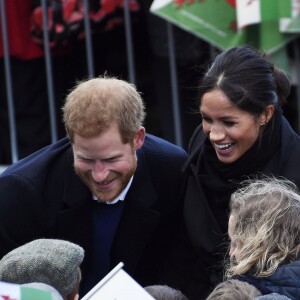 Le prince Harry et Meghan Markle en visite au château de Cardiff le 18 janvier 2018.