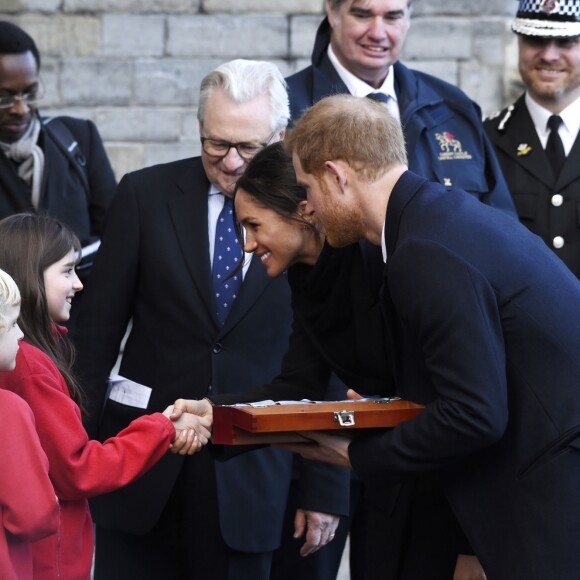 Le prince Harry et Meghan Markle en visite au château de Cardiff le 18 janvier 2018.