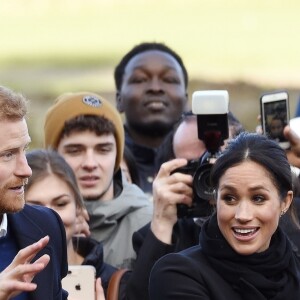 Le prince Harry et Meghan Markle en visite au château de Cardiff le 18 janvier 2018.