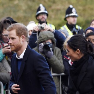 Le prince Harry et Meghan Markle en visite au château de Cardiff le 18 janvier 2018.